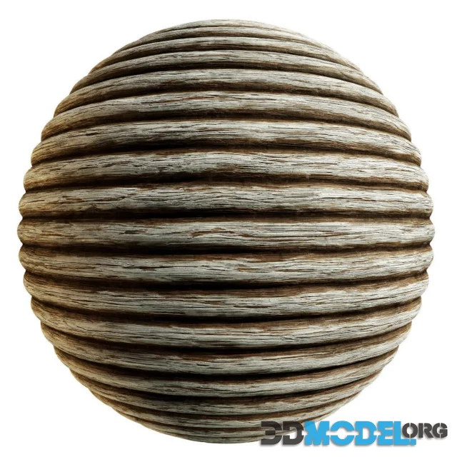 White painted horizontal wooden logs 56-15 4K