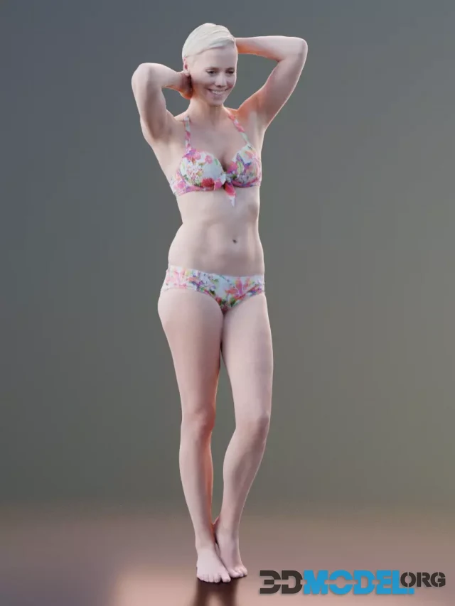 Young woman Ina posing in lingerie (3D scan)