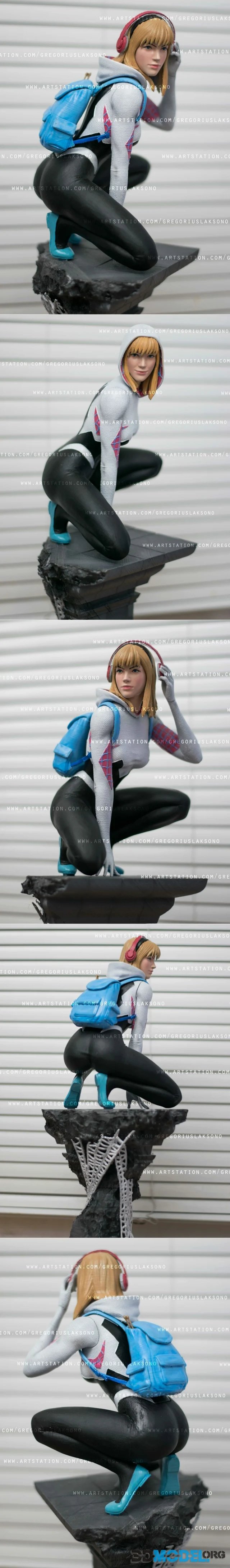 Spider-Gwen Fan Art Statue – Printable