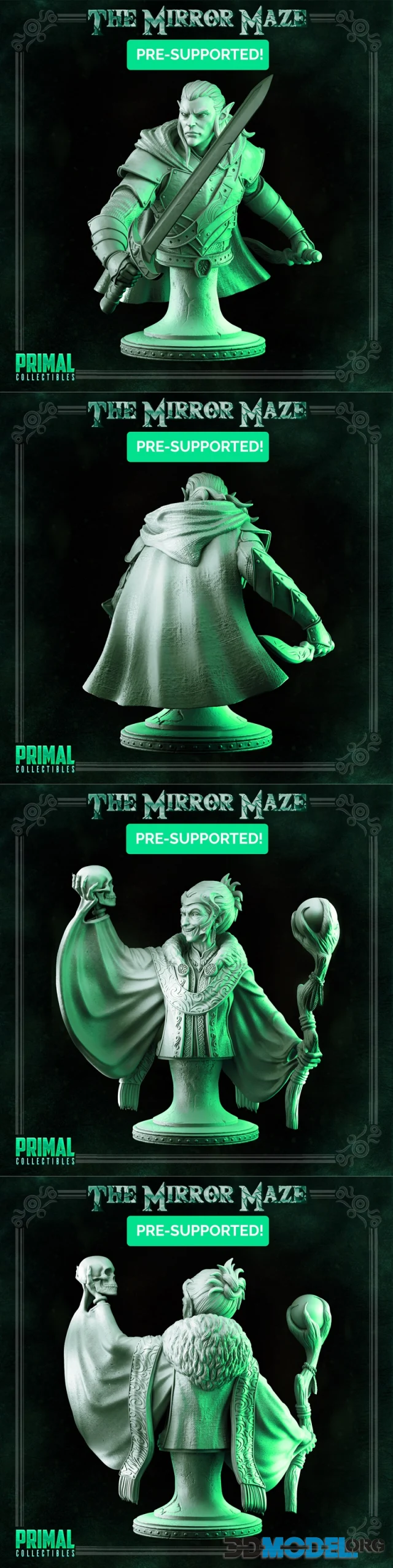 Primal Collectibles - Lilith Archmage Bust and Augur Elf Warrior Bust – Printable
