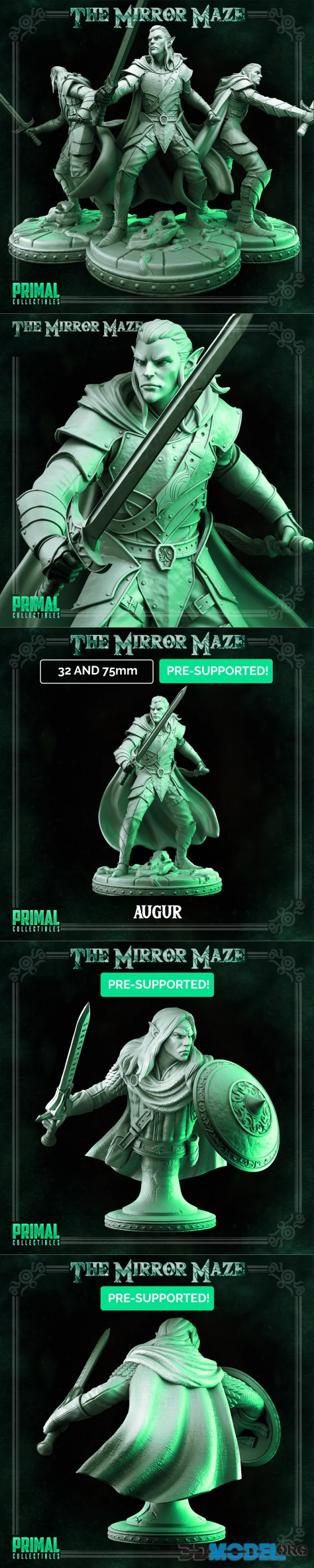 Primal Collectibles - Augur Elf Warrior and Athos Elf Hero Bust – Printable