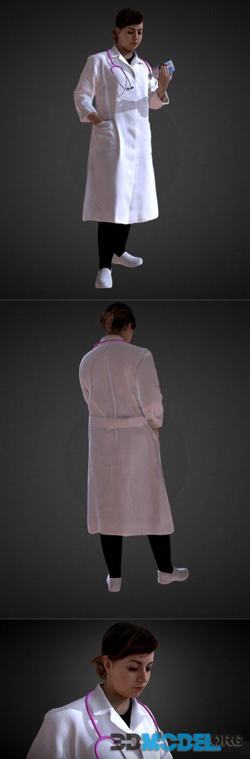 3D Scan Woman Doctor 003 (PBR)