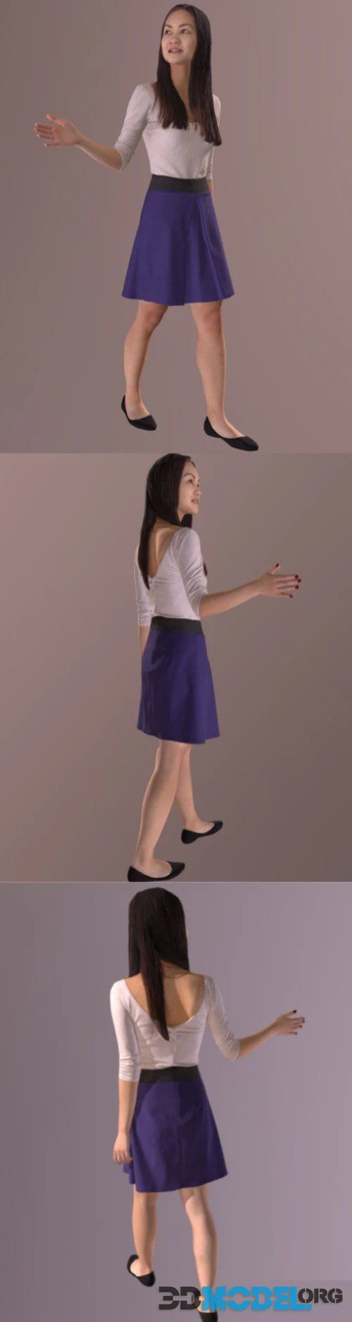 Asian Woman Walking (PBR)