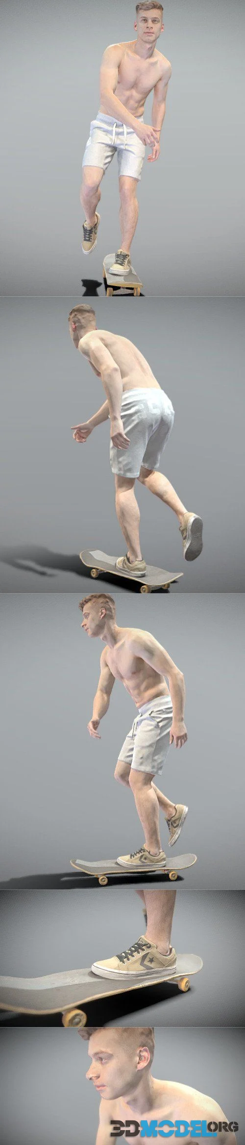 Athletic young man riding a skateboard 169 (PBR)