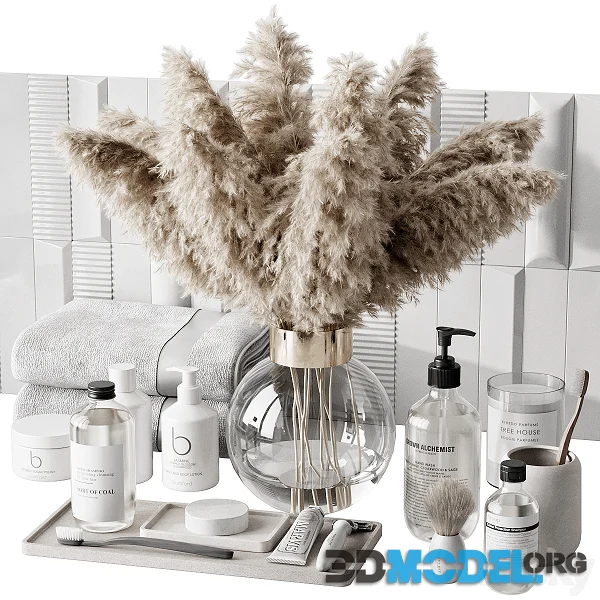 Bathroom Accessories 011 with dried flower