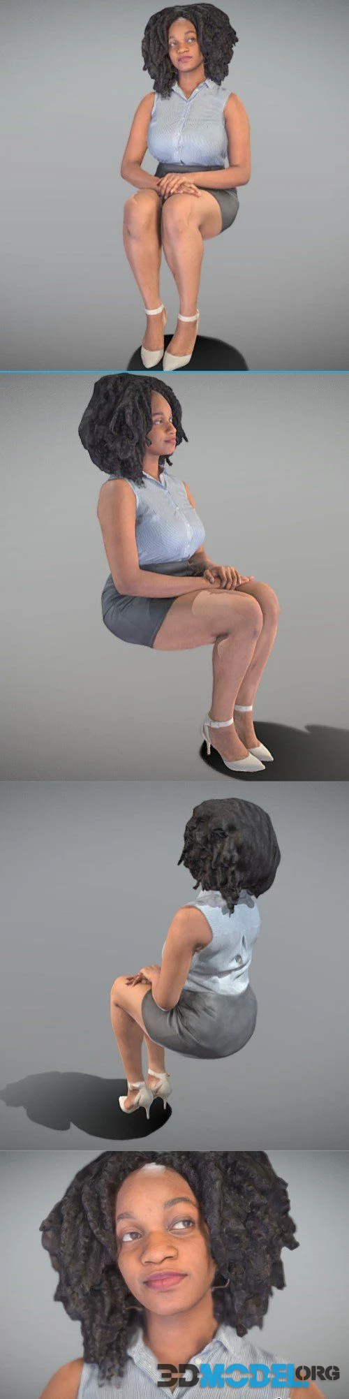 Beautiful woman in a leather skirt sitting 224 (PBR)