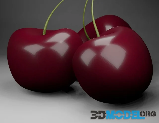 Cherries low-poly (PBR)