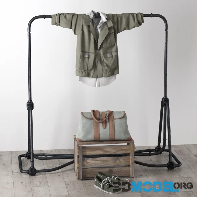 Clothes rack made of water pipes