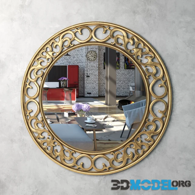 Decorative round mirror Arh ​​Country Gold 3021