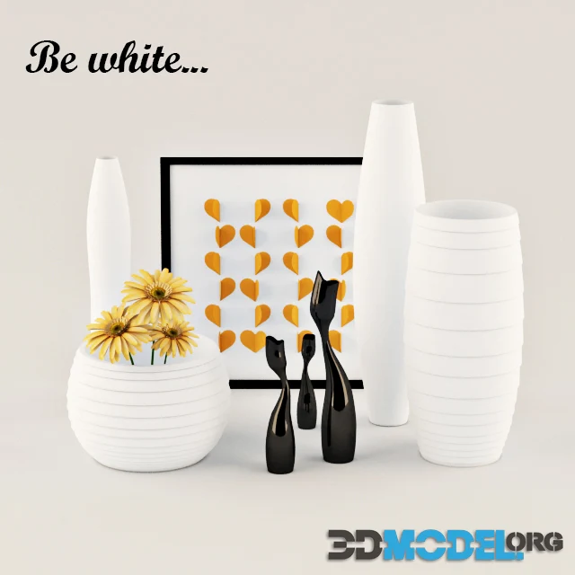 Decorative set of vases, picture