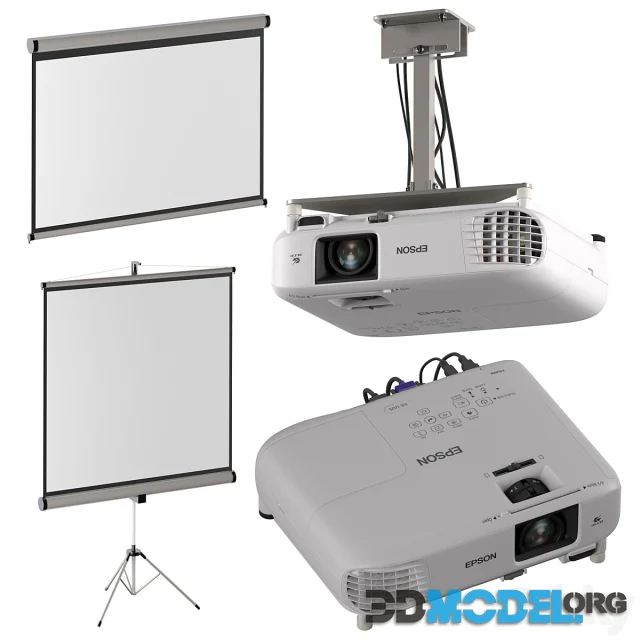 Epson EB-FH06 projector + projection screens Hi-Poly