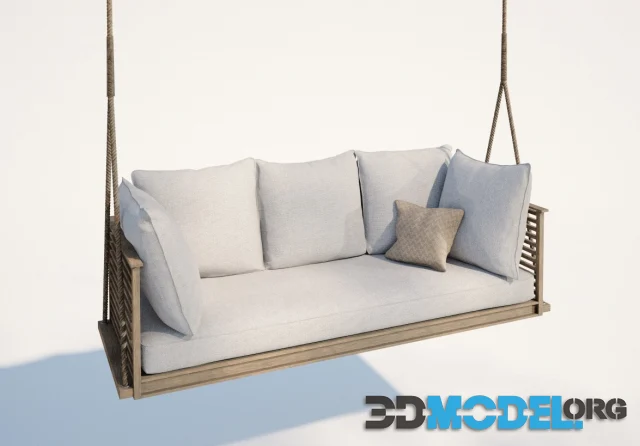 Garden swing with soft cushions