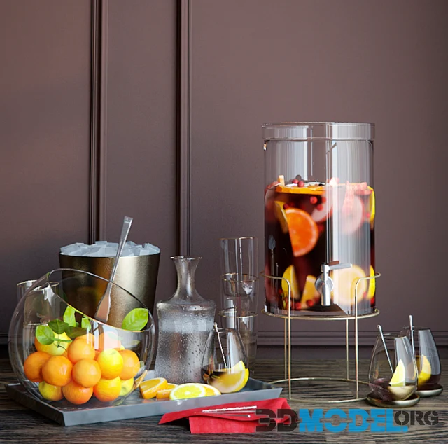Glass drink dispenser by Crate and Barrel and decor
