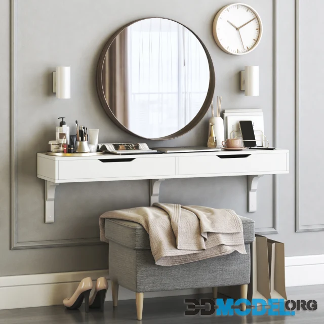 IKEA ALEX dressing table (with round mirror)