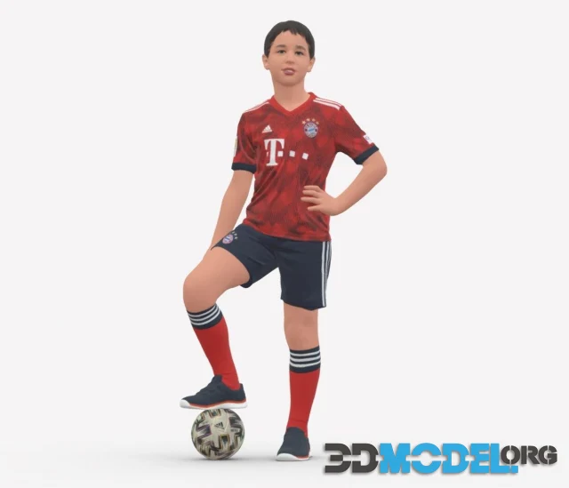 Junior football player with ball (PBR)