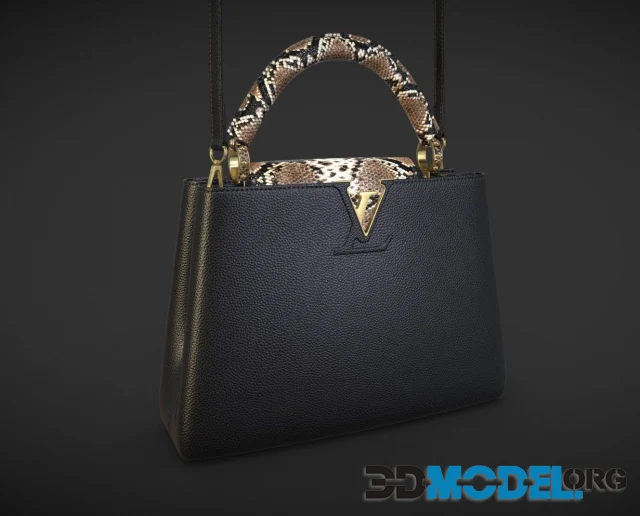 Louis Vuitton bag Capucines BlackWhite Snake Leather (PBR)
