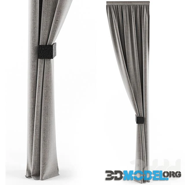 Narrow curtain with hem