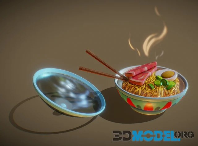 3D Model – Ponyo Ramen Bowl (PBR)