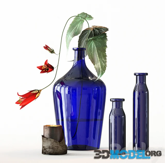 Set of cobalt vases by Pottery Barn