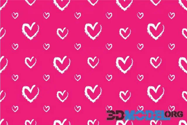 Romantic seamless pattern with cute hearts