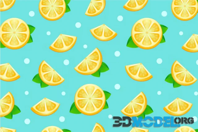 Seamless pattern with lemons