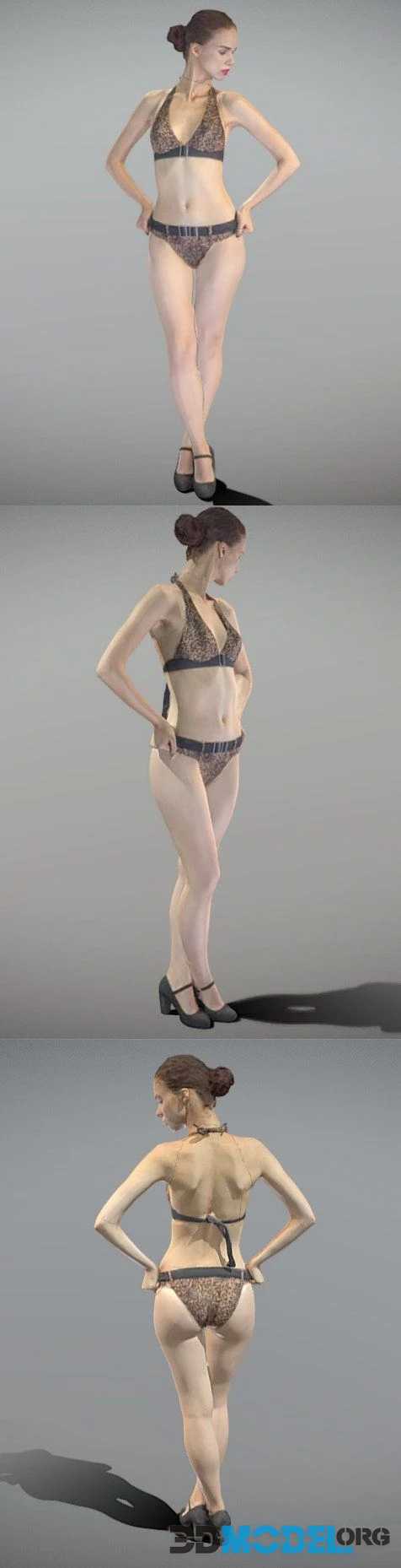 Slim woman in a swimsuit posing 158 (PBR)
