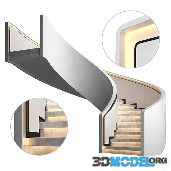 Spiral Staircase 8 (Gypsum, Marble)