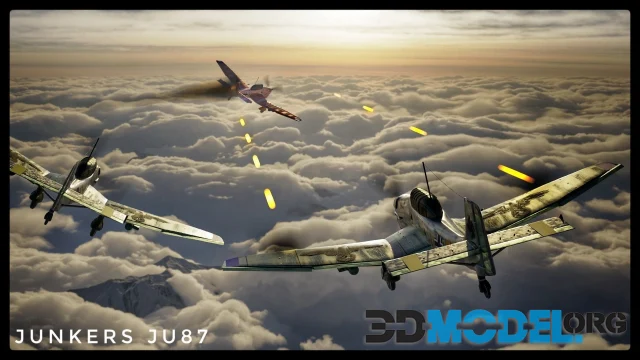 The stuka- Junkers Ju87- Germen WWII fighter airplane (PBR)