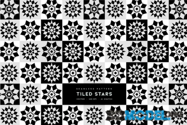 Tiled Stars - Vector Seamless Pattern