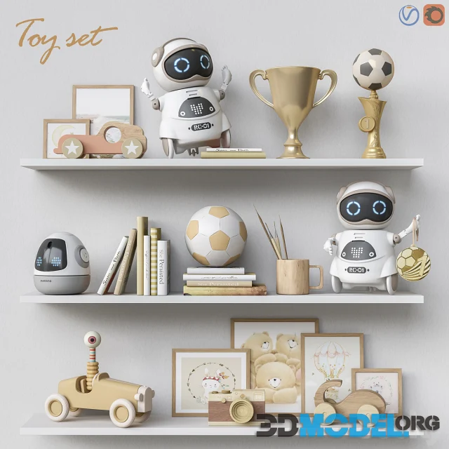 Toys and furniture set 62 Hi-Poly