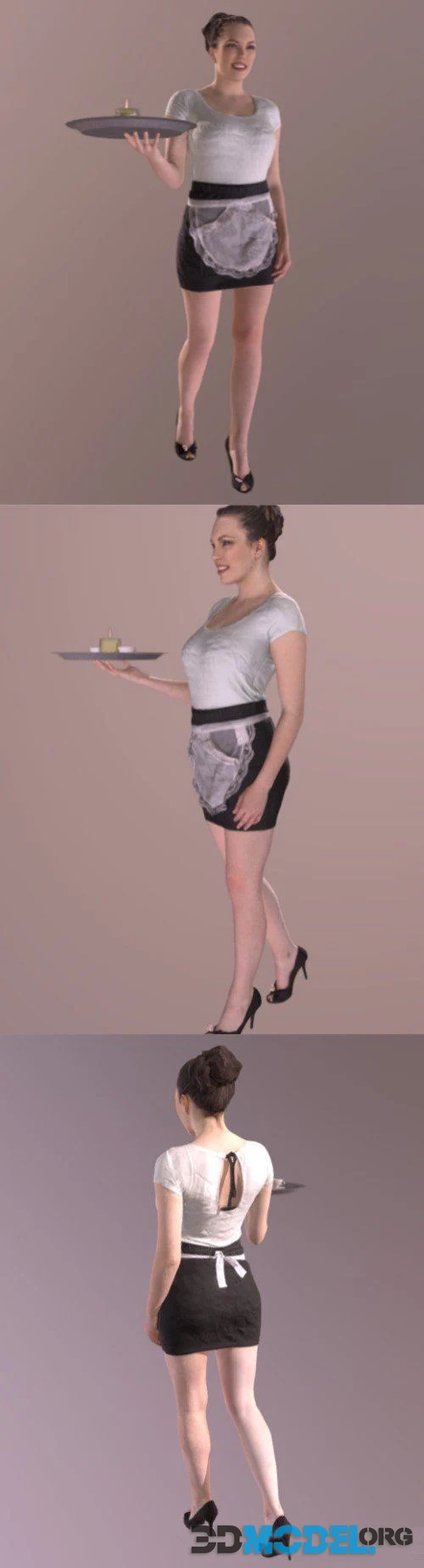 Waitress Woman Walking Dream Skirt Tray Candle (PBR)