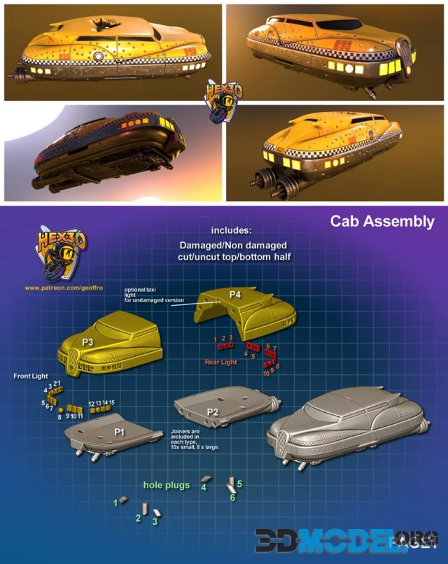 Hex3D - 5th Element Taxi – Printable