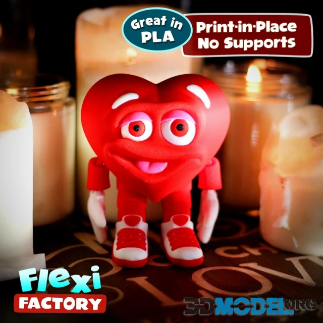 Flexi Factory - Print in Place Herbert the Heart – Printable