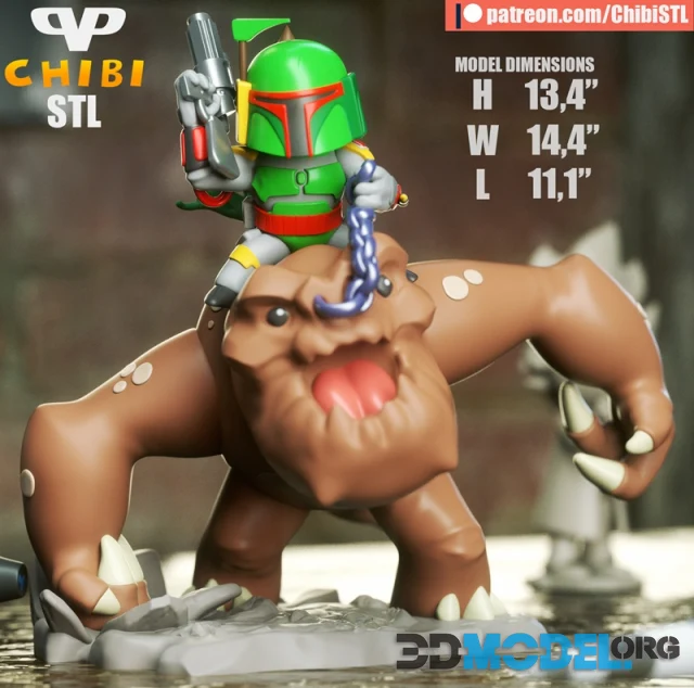 Boba Fett on Rancor Chibi – Printable