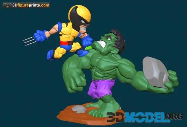 Hulk Vs Wolverine Chibi – Printable