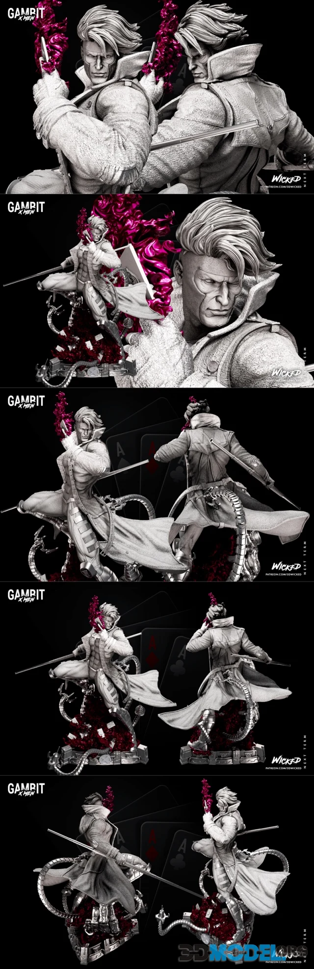 Wicked - Marvel Gambit Sculpture – Printable