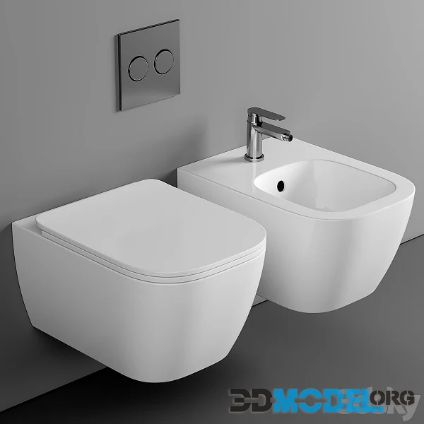 Bagno Design Attache Rimless Wall Hung Toilet Hi-Poly