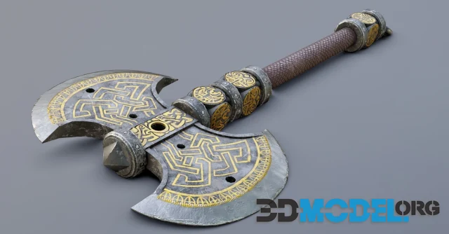 Barbarian Axe Low poly (PBR)