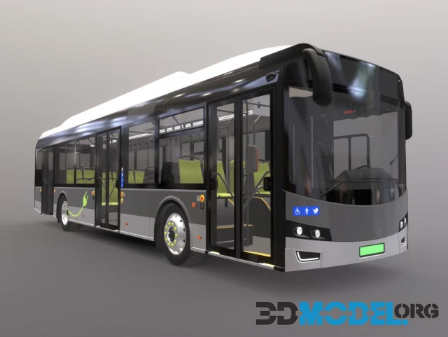 Low-Floor Electric City Bus [Full Interior] (PBR)