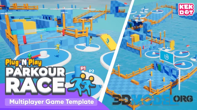 Parkour Race - Multiplayer Blueprint Game Template - Platformer - By Kekdot