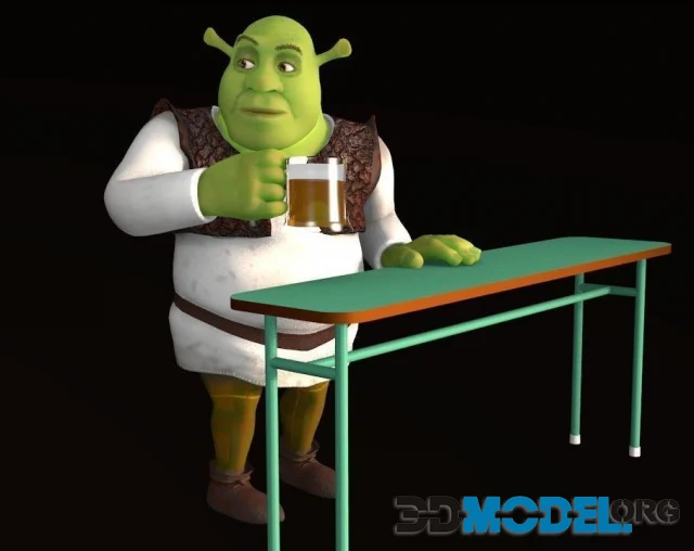 Rigged Shrek with demo animation