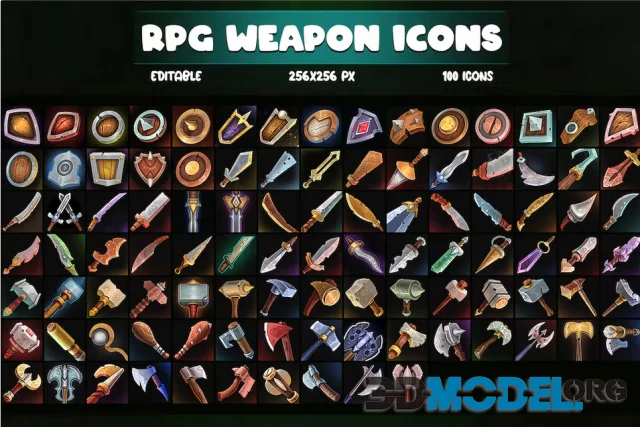 RPG Game Weapon Icons 01