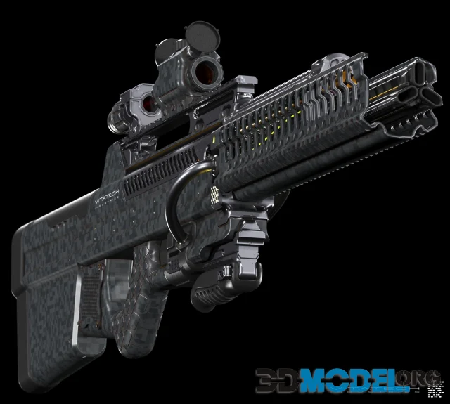 Sci-fi concept Laser Rifle (PBR)