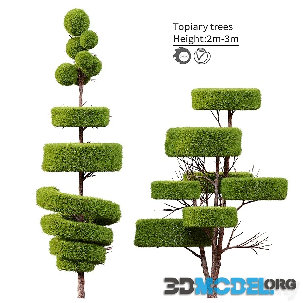 3D Model – Topiary Trees Hi-Poly