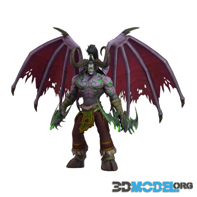 Warcraft Illidan Animated and Rigged (PBR)