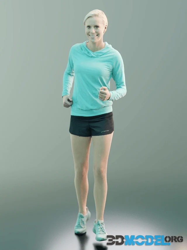Young woman Ina in sportswear (3D Scan)