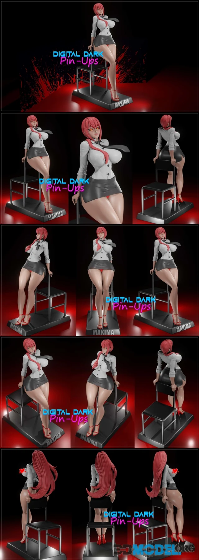 Digital Dark Pin-Ups - Makima Chainsaw Man – Printable