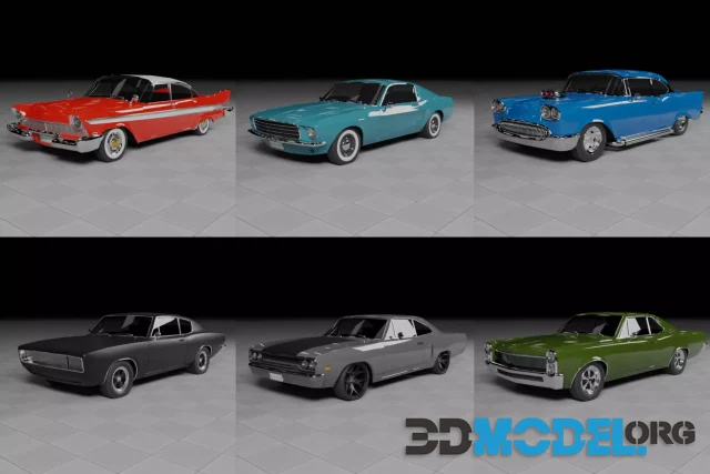 50s, 60s and 70s Car Pack (6 Cars)