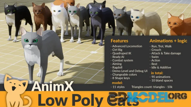AnimX: Low Poly Cats