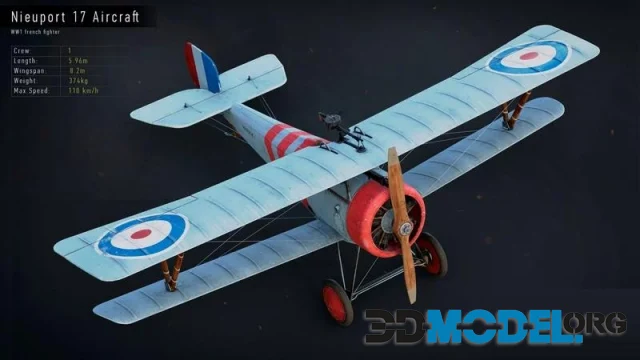Nieuport 17 GameReady aircraft (PBR)